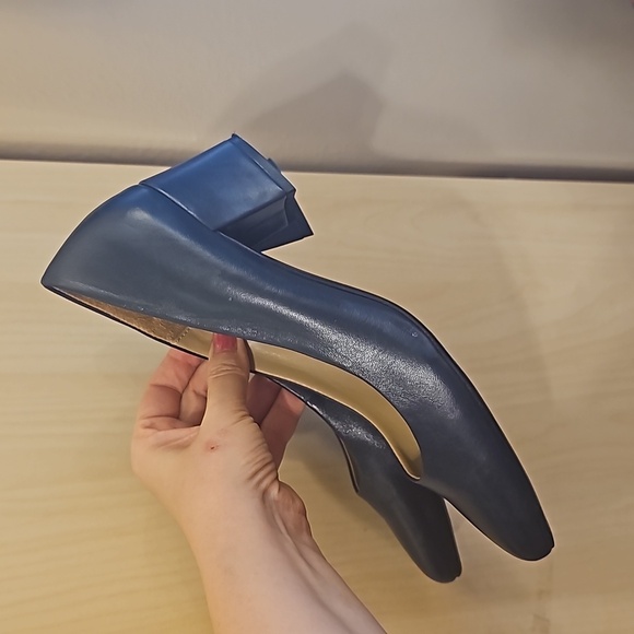 New naturalizer Navy Carmen Pointed Toe Block Heel Slip On Leather Dress Pumps9M - Picture 1 of 10